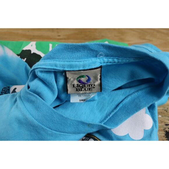 Ben and Jerrys T Shirt Small Cows Logo Liquid Blue Double Sided Vintage USA - Picture 6 of 13